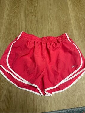 Nike Women's Hot Pink Athletic Shorts with White Trim